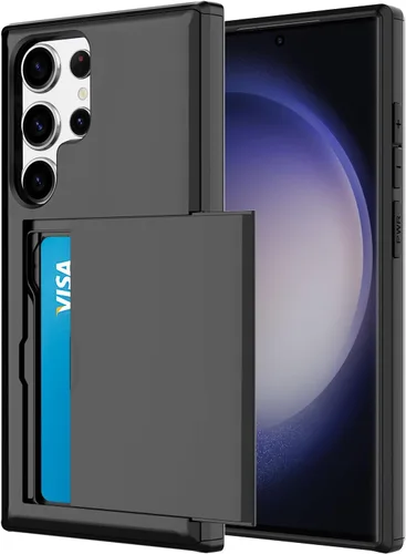 Vista 72 de Funda tipo cartera para Samsung Galaxy S22 con ranura para 2 tarjetas de crédito Funda a prueba de golpes Hybrid Heavy Duty Protection Armor Funda