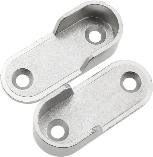 Vista 2 de Heyous 12PCS Oval Armario Rod End Soporta Bridas Socket con Tornillos de Montaje, Plata