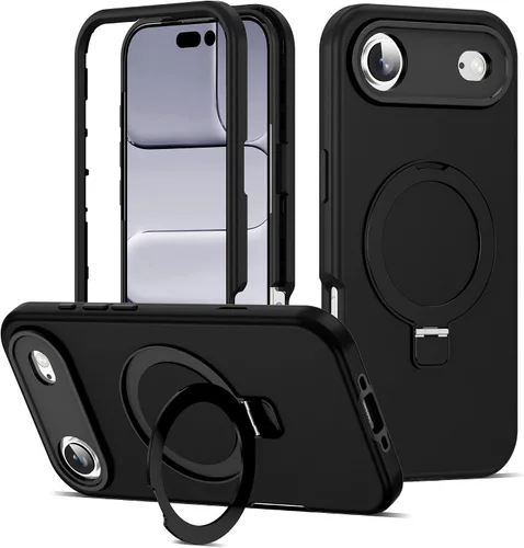 Vista 46 de Funda compatible con iPhone 13 y 14 de 6.1 pulgadas con soporte de anillo magnético [protección militar contra caídas] [compatible con Mag-Safe]