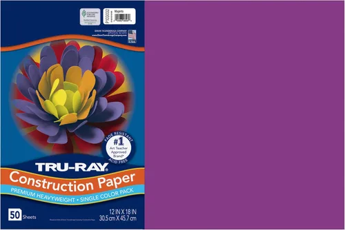 Vista 36 de Tru-Ray® Papel de construcción, 12.0 in x 18.0 in, 50% reciclado, azul atómico, paquete de 50