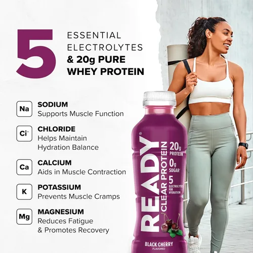 Vista 3 de Ready Protein Water - Agua con 0.53 onzas (15 g) de proteínas de suero de leche, sin azúcar, 12 unidades, 16.9 onzas líquidas cada una.