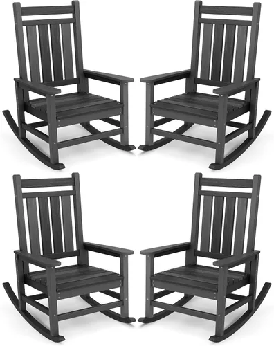 Vista 25 de SEWALL Mecedora de polietileno de alta densidad para adultos, mecedora de gran tamaño para exteriores, para patio, porche, Aruba