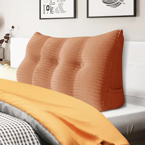 Vista 16 de Almohada de cuña acolchada de 8 libras para cabecero, posicionador corporal en forma de triángulo, almohada de lectura para la cama, almohada