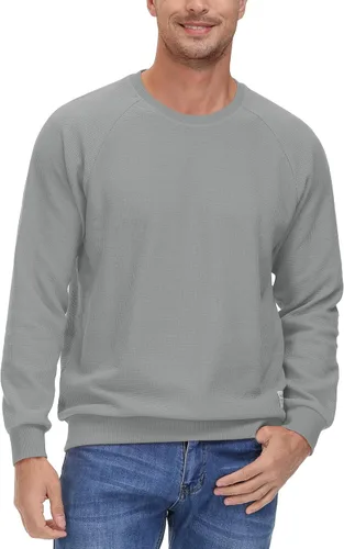 Vista 5 de TACVASEN Men's Crewneck Sweatshirts Waffle Knit Shirts Long Sleeve Pullovers Casual T-Shirts Lightweight Comfortable
