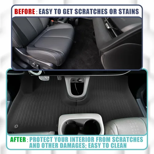 Vista 6 de BestEvMod Alfombrillas para Ioniq5 para todo tipo de clima, XPE, antialtas temperaturas, sin olor, primera y segunda fila, compatibles con Hyundai