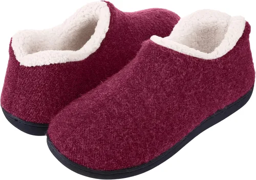 Vista 2 de Leisurely Pace Pantuflas de invierno de espuma viscoelástica para mujer espalda cerrada forro polar pantuflas para interiores y exteriores