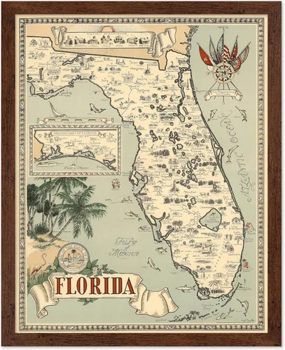 Vista 37 de Poster Master Póster retro de viaje con mapa monumental vintage de Florencia, arte italiano, gran regalo para hombres, mujeres, amantes