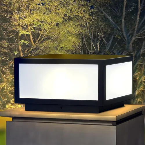 Vista 3 de Luz de poste moderna para exteriores, luz LED de cubierta de valla de alto voltaje, lámpara de columna con cable para superficie plana, patio