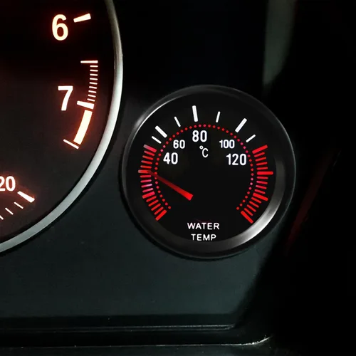 Vista 5 de Medidor de temperatura del agua para automóvil, 2 pulgadas, 2.047 in, 12 V, 104.0-248.0 °F, universal mecánico, eléctrico, medidor de temperatura