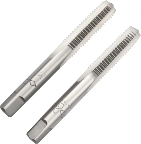 Vista 40 de M2 X 0.4 Mano métrica de grifo, mano derecha M2 X 0.016 in roscado mano grifo 1 par M2 X 0.4 Hand Tap 1Pair, Made of Alloy Tool Steel, Includes a