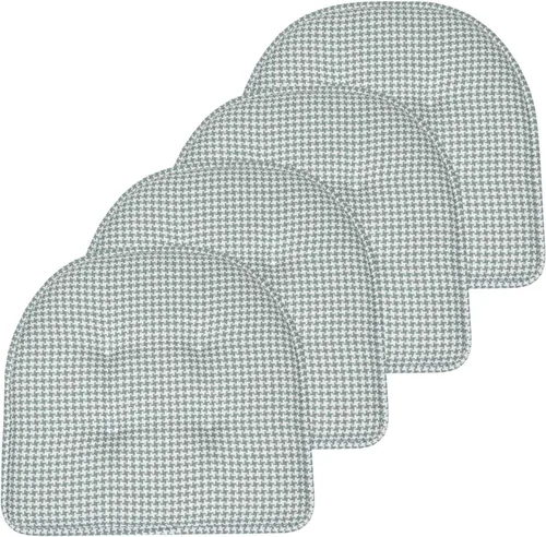 Vista 30 de Sweet Home Collection - Cojín de asiento de espuma viscoelástica y respaldo de caucho antideslizante con capitoné para silla, cojín en U, 17x16 Gris