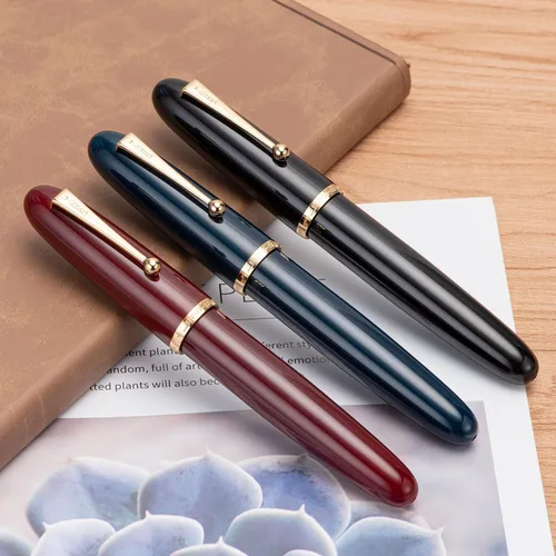 Vista 6 de Jinhao 9019 - Juego de 3 bolígrafos estilográficos de colores surtidos, tamaño 8, punta media, diseño clásico, bolígrafo de escritura suave