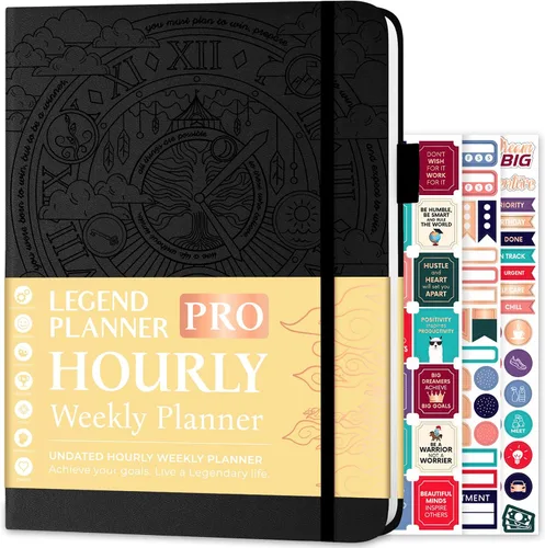 Vista 9 de Legend Planner PRO horario semanal y diario - Organizador con franjas horarias. Diario de citas y agenda para trabajo y vida personal, A4