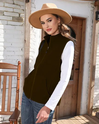 Vista 2 de Xeoxarel Chaleco de forro polar para mujer con 6 bolsillos (XS-2XL)