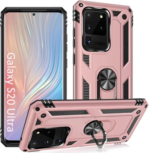 Vista 10 de ADDIT Funda S20 para Samsung Galaxy S20 de 6.1 pulgadas, con anillo de soporte, soporte ajustable, grado militar, protección resistente, a prueba