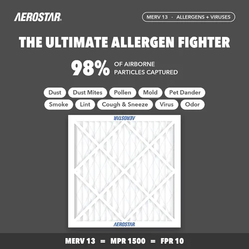 Vista 3 de Aerostar Multi - Filtro de aire de 1 pulgada para aire acondicionado y horno, Blanco