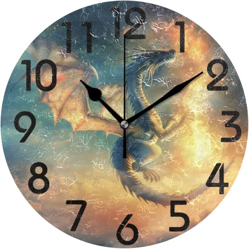 Vista 26 de Spring Hummingbird - Reloj de pared redondo con estampado de flores, 9.5 pulgadas, funciona con pilas, reloj de escritorio analógico silencioso