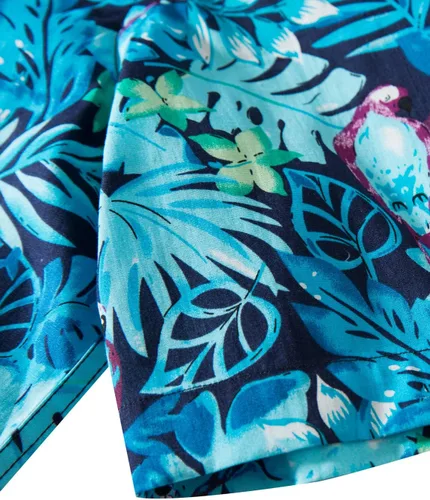Vista 4 de TUNEVUSE Camisa hawaiana de manga corta con botones y estampado floral para hombre, 100% algodón