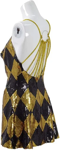 Vista 4 de RongJun HQ Harley vestido Cosplay traje oro