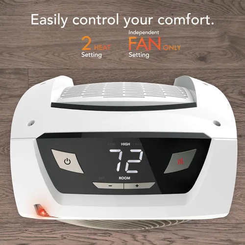 Vista 5 de Vornado AVH10 - Calentador de espacio para el hogar, opción solo ventilador, pantalla digital con termostato ajustable, características de seguridad