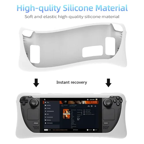 Vista 6 de OFFCURVE Case for Steam Deck, Silicone Cover Case with Screen Protector & 2 Pairs Thumb Grips for Vavle Steam Deck Skin Shock-Absorption, Non-Slip