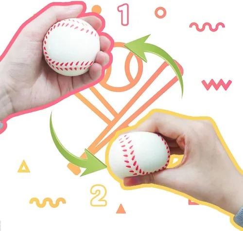 Vista 3 de 24 piezas de pelota antiestrés de béisbol, pelota de espuma de 2.5 pulgadas mini para apretar, pelota deportiva relajante para recuerdos temáticos