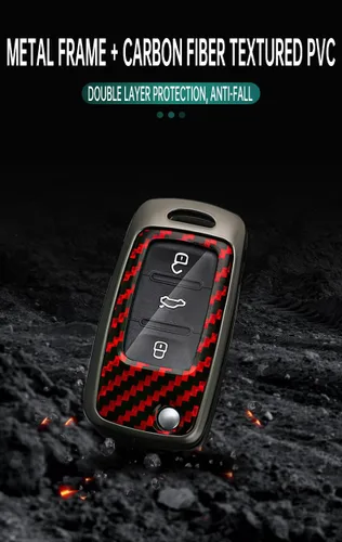 Vista 7 de ontto Funda para llavero de automóvil para Volkswagen Jetta Golf GTI Passat Polo Tiguan Atlas Touareg Beetle Flip Flip Llave plegable, soporte