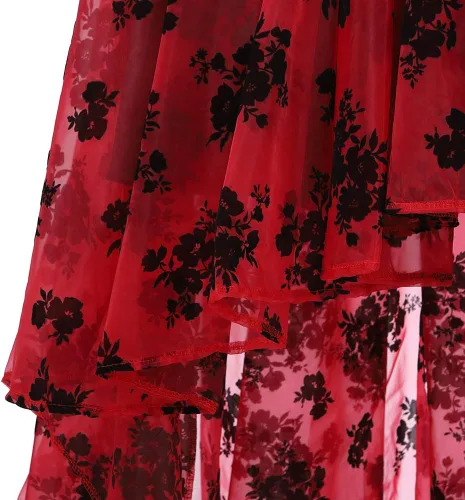 Vista 4 de Zhitunemi Disfraz steampunk para mujer, falda victoriana, vestido de corsé para niñas, talla grande, vestido de boda, con volantes, trajes altos