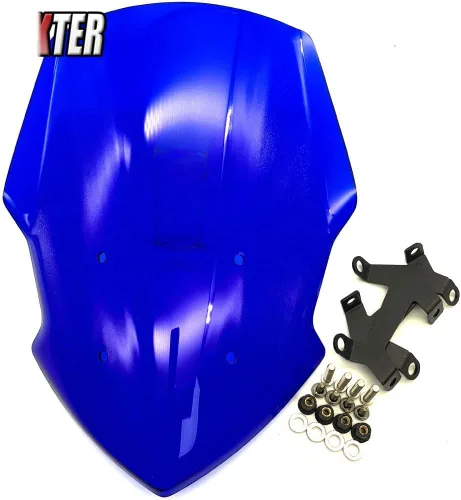 Vista 3 de GLoyer Parabrisas de motocicleta, accesorios de motocicleta Racing Sport Touring, deflector, visera, compatible con MT07 FZ07 2018-2020 MT-07 FZ-07