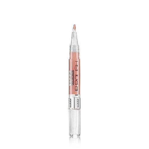 Vista 6 de MODE - Esmalte de labios, 05 onzas líquidas, DELICATE (Melocotón con perla dorada) Brush On Intense Shine Lip Gloss Pen, color cremoso de cuerpo