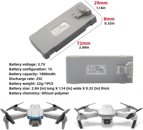 Vista 2 de sea jump 4 unids 3.7 V 1800 mAh batería de litio con cargador 4 en 1 para E88 E99 E525 K3 S1 P1 P8 E88PRO E88MAX E99PRO P5PRO RC cuatro ejes