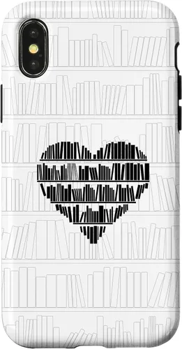 Vista 5 de Bookworm Book Lover Minimalist Heart White Case for iPhone 17