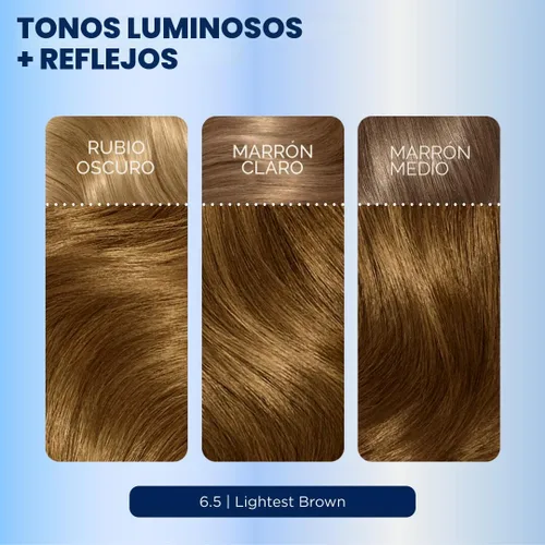 Vista 7 de Clairol Nice'n Easy Tinte Permanente para el Cabello, 6.5 Castaño Más Claro, Paquete de 3 Clairol Nice'n Easy - Tinte permanente para el cabello