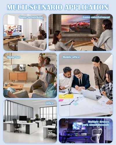 Vista 6 de Divisor Ethernet Gigabit 1 a 2, Divisores de cable LAN, interruptor Ethernet RJ45 de alta velocidad de 1000 Mbps con cable de alimentación USB C