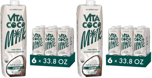 Vista 9 de Vita Coco Leche de coco orgánica original, a base de plantas, alternativa a la leche sin lácteos, sin gluten, sin soja y sin azúcar, complemento