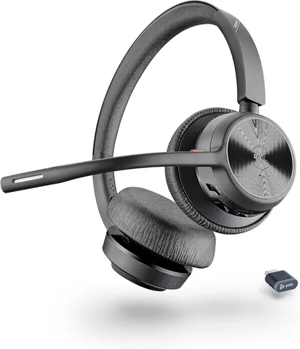 Vista 8 de Poly Voyager 4320 UC Auriculares inalámbricos (Plantronics) - Auriculares estéreo con micrófono con cancelación de ruido - Conecta PC/Mac/Móvil vía