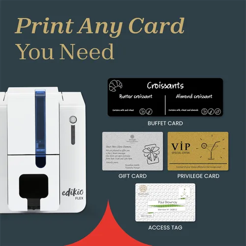 Vista 8 de Guest Flex - Paquete de impresión de tarjetas, etiquetas de bufé duraderas, fáciles de limpiar, personalizables, impresión rápida, monocromática