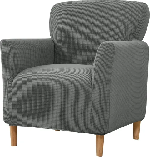 Vista 36 de LiveGo - Funda elástica para sillón de mediados de siglo moderno de 1 pieza, fundas de acento de jacquard para silla con brazos, fundas impermeables