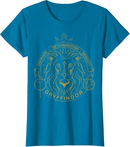 Vista 21 de Harry Potter Camiseta Gryffindor Line Art Lion Symbol, Negro