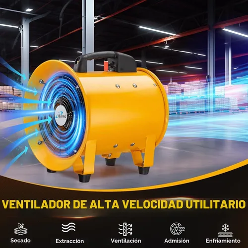 Vista 2 de iLiving Soplador de alta velocidad, extractor de humos, extractor portátil y ventilador (utilidad de 10 pulgadas)