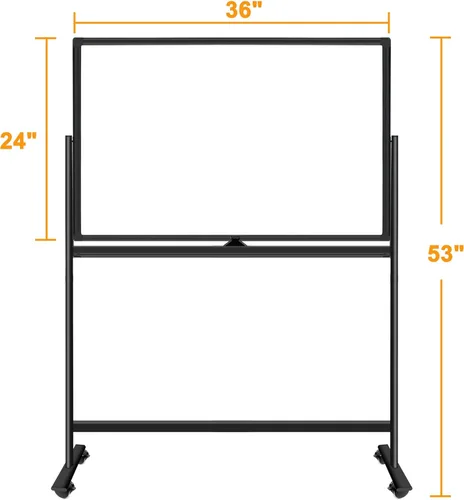 Vista 9 de BSTPCOO Pizarra magnética de borrado en seco con soporte, pizarra blanca de doble cara de 36 x 24 pulgadas con soporte, pizarra blanca móvil rodante