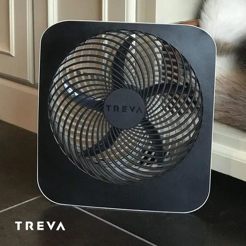 Vista 5 de Treva Ventilador portátil de 10 pulgadas, alimentado por batería y/o adaptador de CA - Ventilador de escritorio con circulación de aire con 2