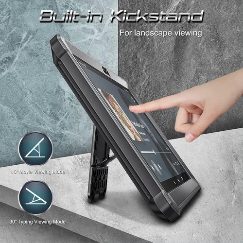 Vista 4 de Fintie Funda para tablet Amazon Fire HD 10 y 10 Plus (versión 11ª generación 2021), [Tuatara] Funda híbrida resistente con protector de pantalla