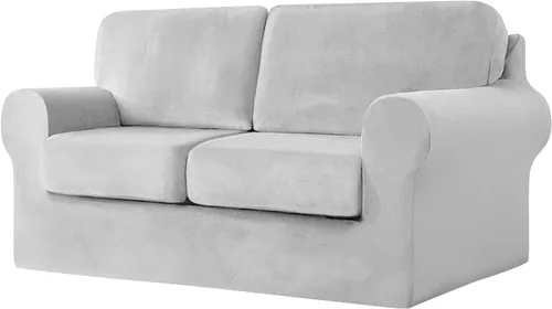 Vista 70 de Funda de sofá con fundas de cojín de asiento separadas y fundas de respaldo, fundas elásticas para sofá, fundas protectoras de terciopelo