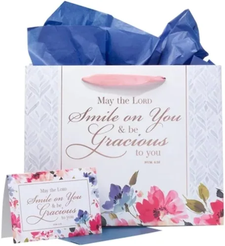 Vista 30 de Christian Art Gifts Bolsa de regalo grande de las Escrituras de Paisaje con tarjeta de felicitación y juego de papel de seda para niños: cada