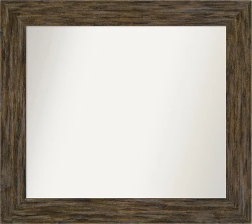 Vista 113 de Amanti Art Espejo personalizado, espejo de baño marrón Fencepost, espejo de pared o espejo de tocador de baño sobre el fregadero (27 x 27 pulgadas)