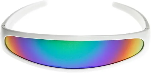 Vista 11 de zeroUV - Gafas de sol con visera de lente espejada de color cíclope estrecho futurista