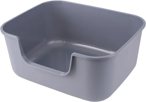 Vista 9 de Caja de arena grande para gatos con lados altos, cajas para gatos de interior, bandeja de arena para gatos para gatitos, caja de arena con entrada