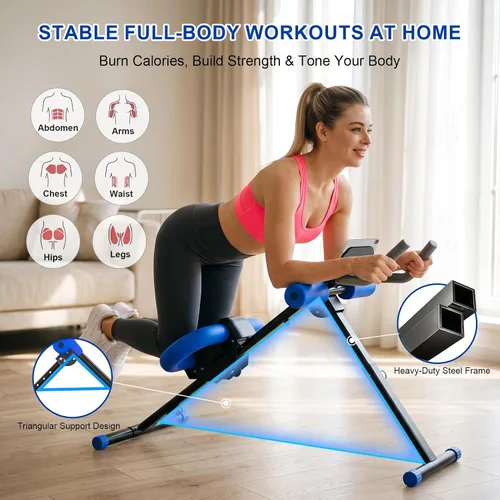 Vista 2 de Máquina de abdominales para gimnasio en casa, máquina de entrenamiento abdominal ajustable con 2 ajustes de inclinación y 5 niveles de altura