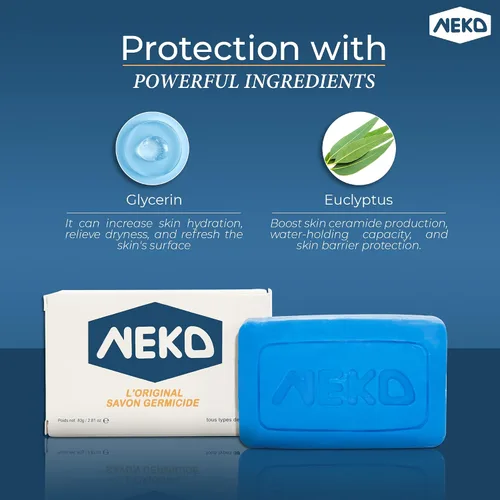 Vista 2 de Neko Jabón germicida - 2.82 oz / 80g - Jabón familiar en barra, receta tradicional antigua